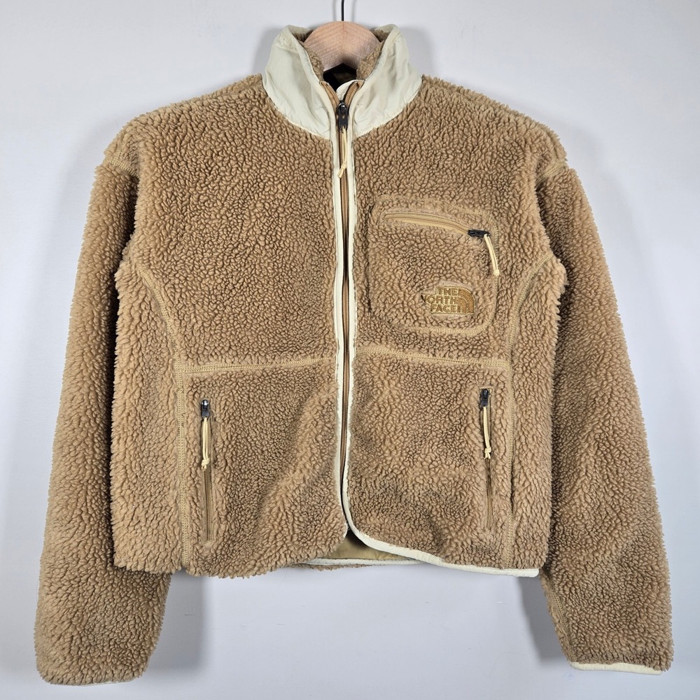 The North Face Sherpa Fleece Jacket Tan NF0A7URM WMS XS Teddy Fleece